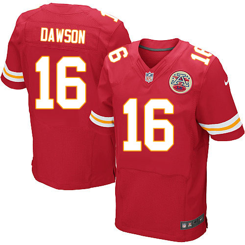 Men's Elite Len Dawson Nike Jersey Red Home - #16 NFL Kansas City Chiefs